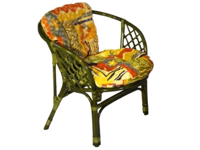Кресло Багама олива с цветной подушкой
