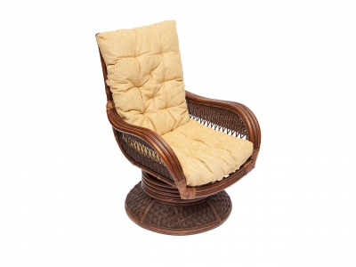 Кресло-качалка Andrea Relax Medium с подушкой Античный Орех Кремовый