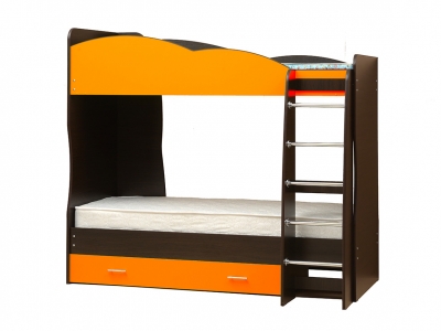 Кровать детская двухъярусная Юниор-2.1 Оранжевый