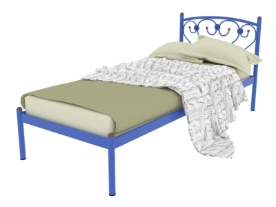 Кровать металлическая Ева синяя